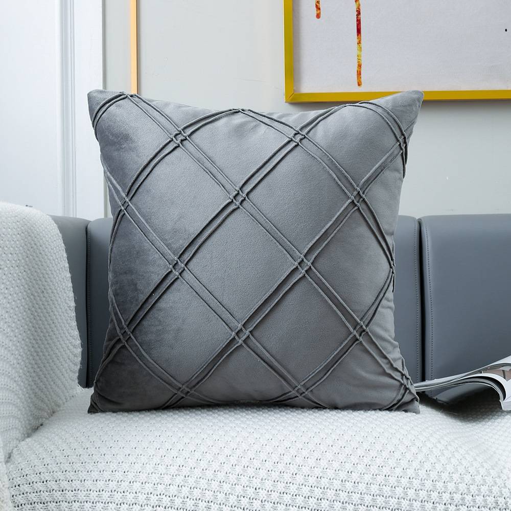 Geometric Pattern Plain Color Decorative Stripe Throw Pillow Covers Velvet Sofa Cushion Covers