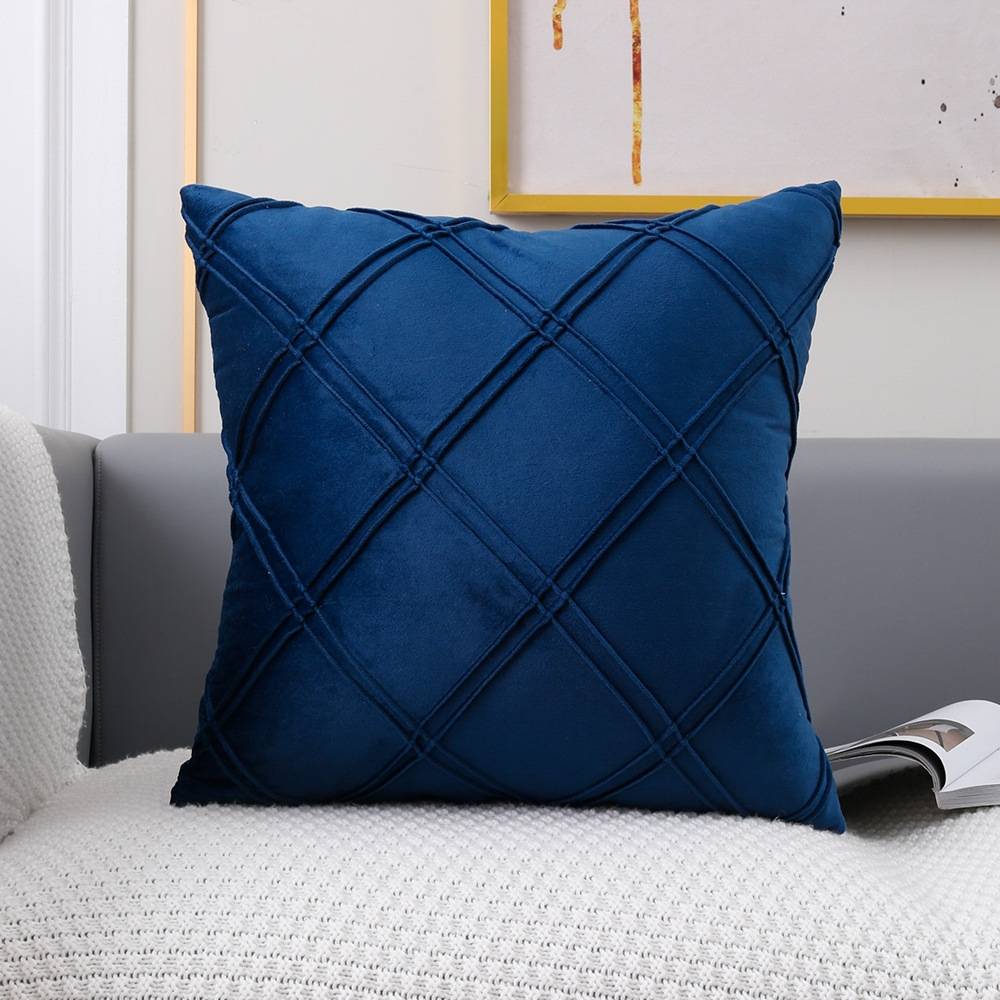 Geometric Pattern Plain Color Decorative Stripe Throw Pillow Covers Velvet Sofa Cushion Covers