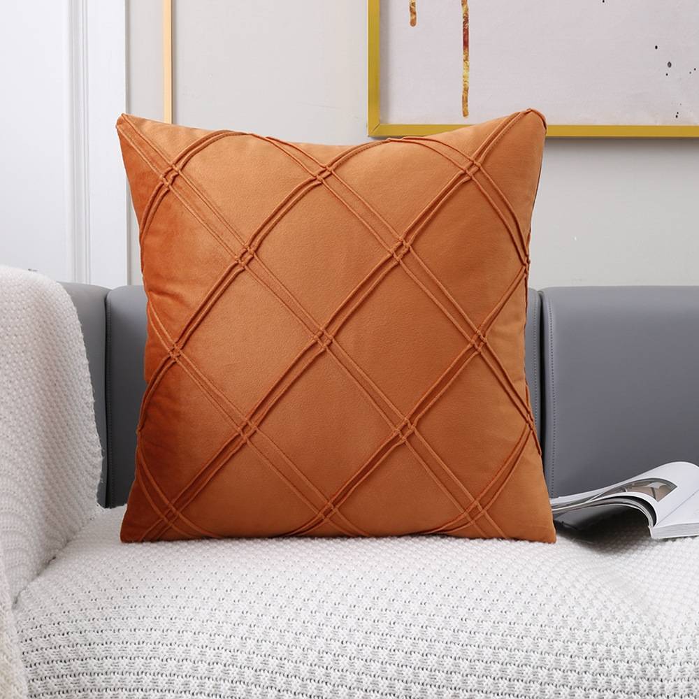 Geometric Pattern Plain Color Decorative Stripe Throw Pillow Covers Velvet Sofa Cushion Covers