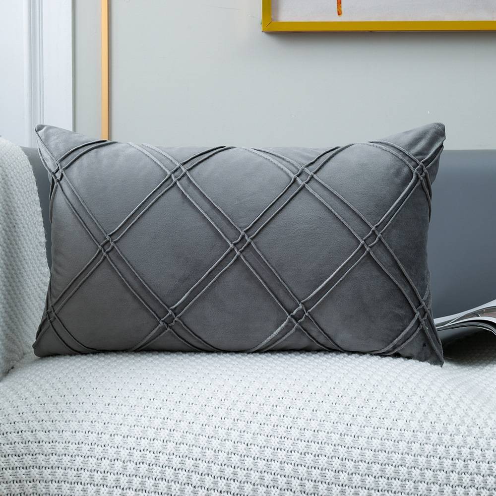 Geometric Pattern Plain Color Decorative Stripe Throw Pillow Covers Velvet Sofa Cushion Covers