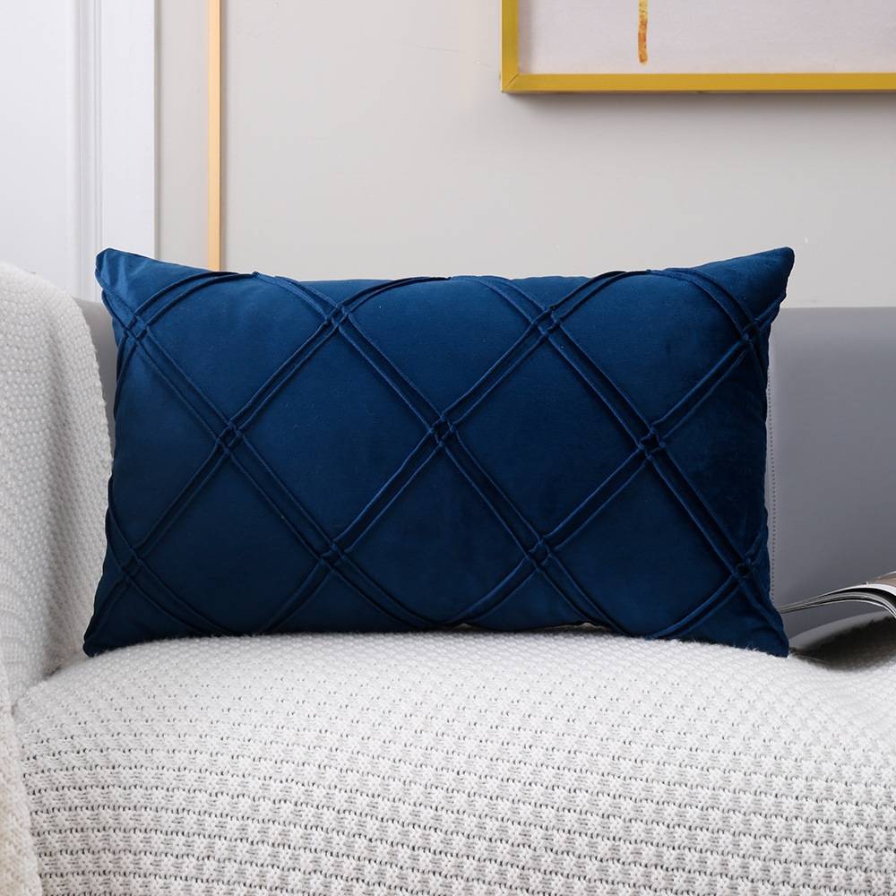 Geometric Pattern Plain Color Decorative Stripe Throw Pillow Covers Velvet Sofa Cushion Covers