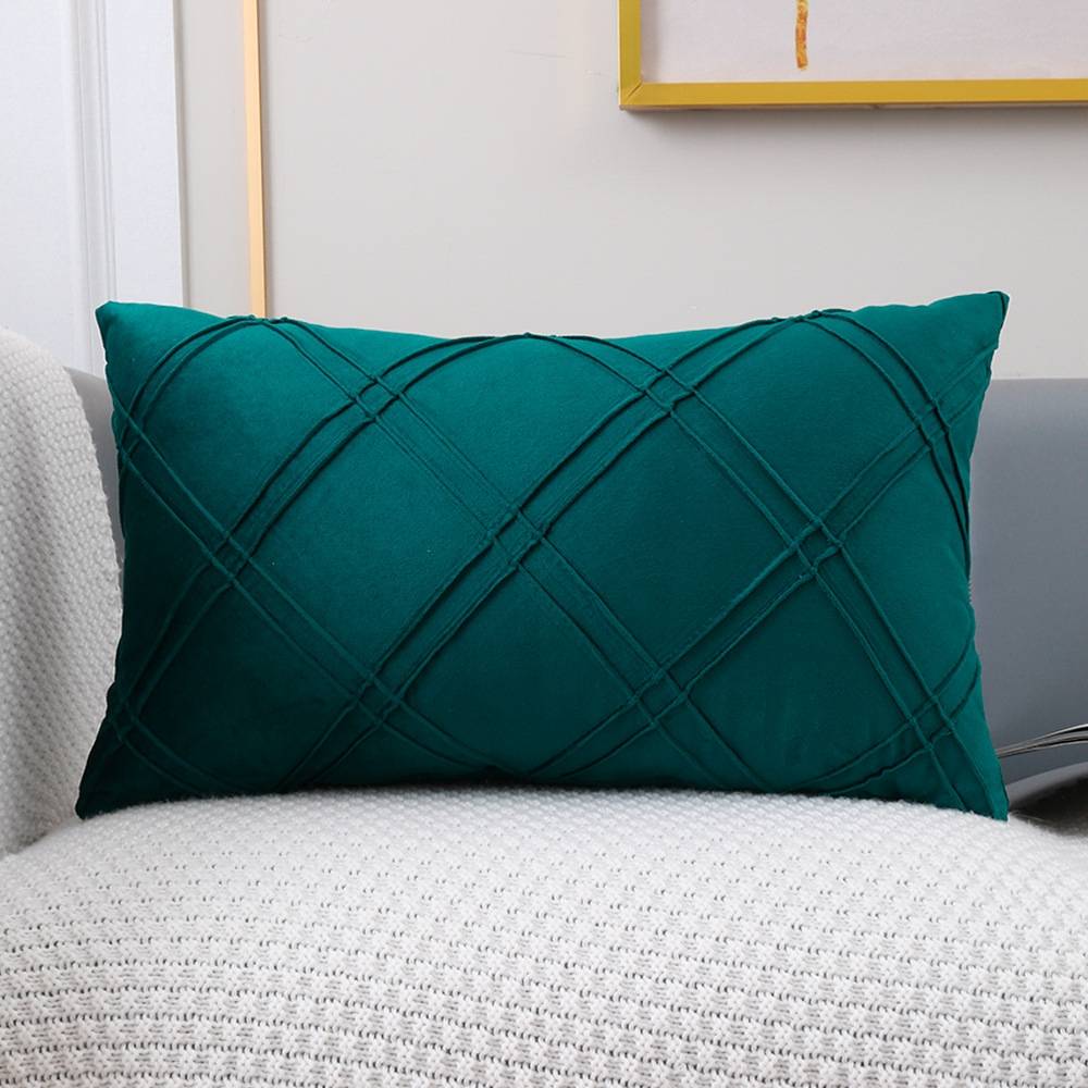 Geometric Pattern Plain Color Decorative Stripe Throw Pillow Covers Velvet Sofa Cushion Covers