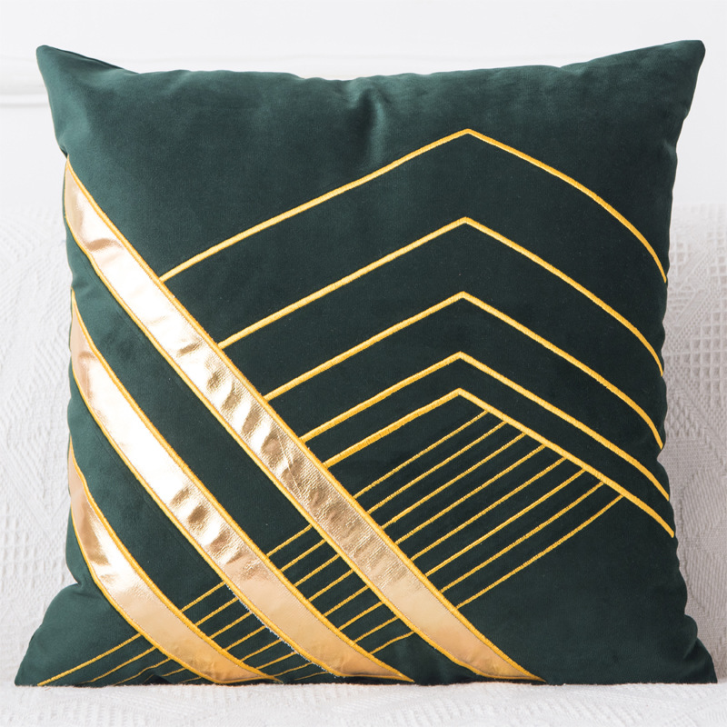 Gold Striped Cushion Cover for Home Decor