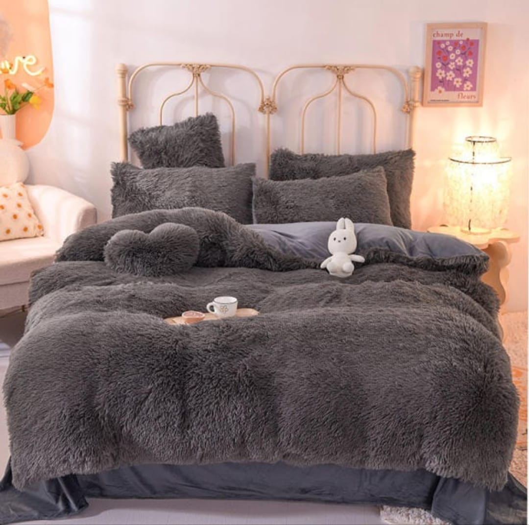 Luxury Design Crystal Velvet Ultra Soft Plush Shaggy Bedding set