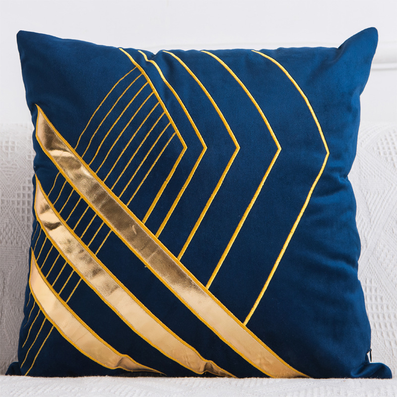 Gold Striped Cushion Cover for Home Decor