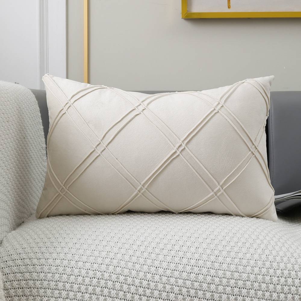 Geometric Pattern Plain Color Decorative Stripe Throw Pillow Covers Velvet Sofa Cushion Covers