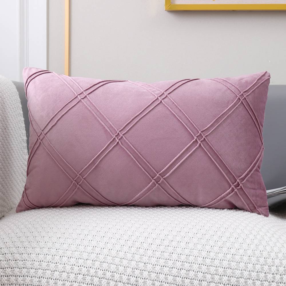 Geometric Pattern Plain Color Decorative Stripe Throw Pillow Covers Velvet Sofa Cushion Covers