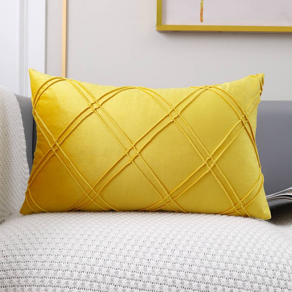 Geometric Pattern Plain Color Decorative Stripe Throw Pillow Covers Velvet Sofa Cushion Covers