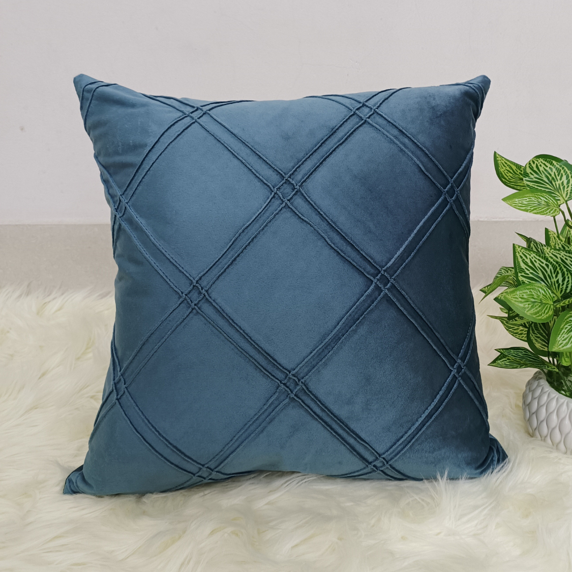 Geometric Pattern Plain Color Decorative Stripe Throw Pillow Covers Velvet Sofa Cushion Covers