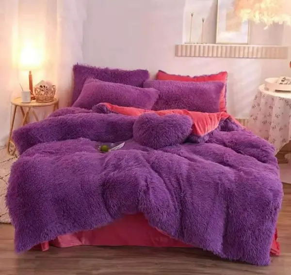 Luxury Design Crystal Velvet Ultra Soft Plush Shaggy Bedding set