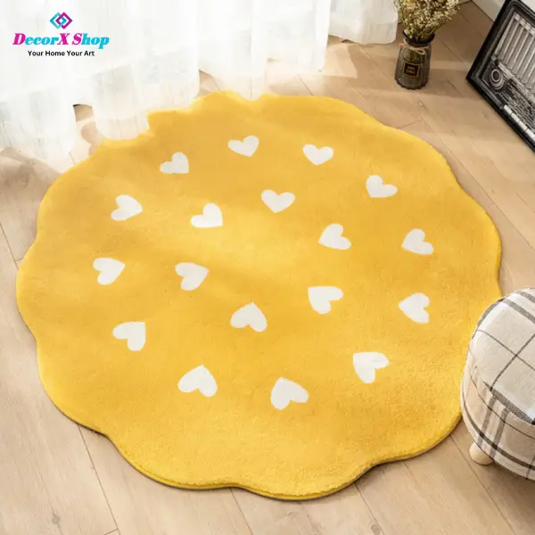 Cashmere Mini Floor Rug – Yellow Petals Design
