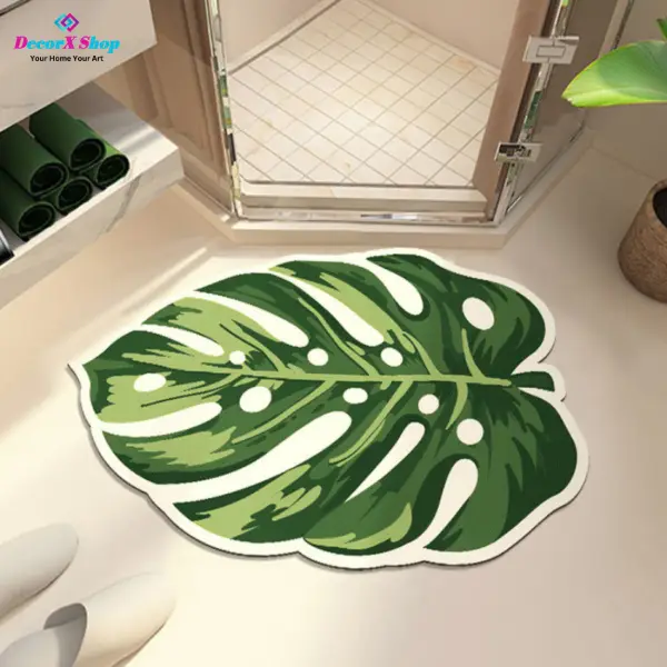 Bathroom Anti-Slip Mat – Colored Caladium Design