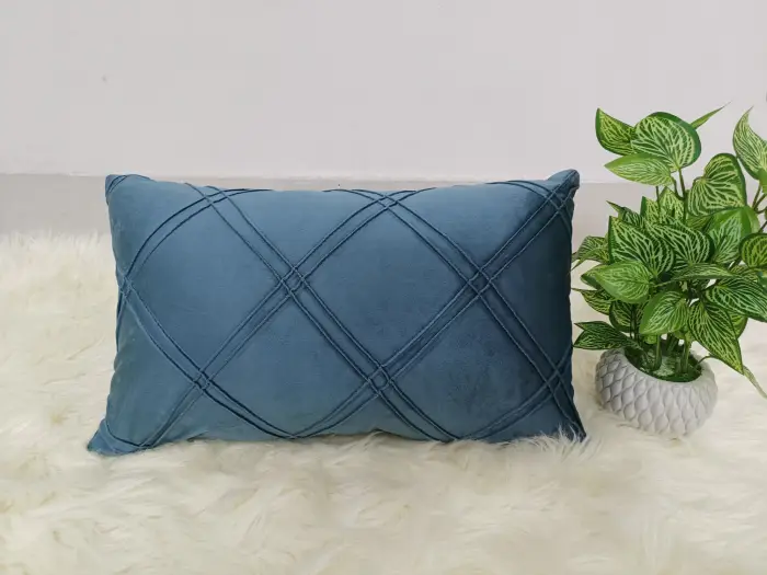 Geometric Pattern Plain Color Decorative Stripe Throw Pillow Covers Velvet Sofa Cushion Covers