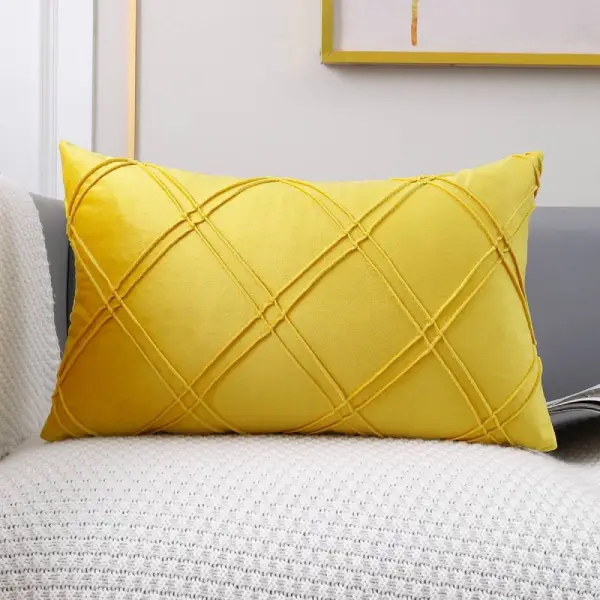 Geometric Pattern Plain Color Decorative Stripe Throw Pillow Covers Velvet Sofa Cushion Covers