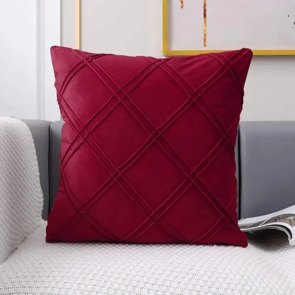 Geometric Pattern Plain Color Decorative Stripe Throw Pillow Covers Velvet Sofa Cushion Covers